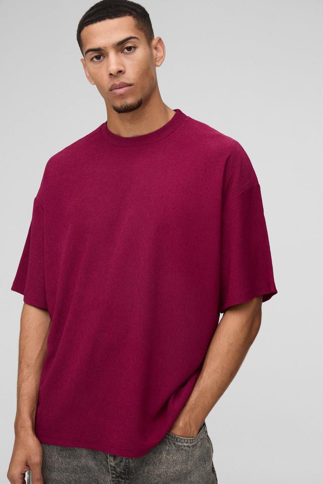 Oversized Textured T-Shirt | boohooMAN USA Product Image