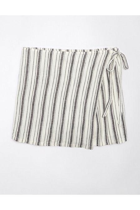 AE Linen-Blend Faux Wrap Skort Women's Product Image