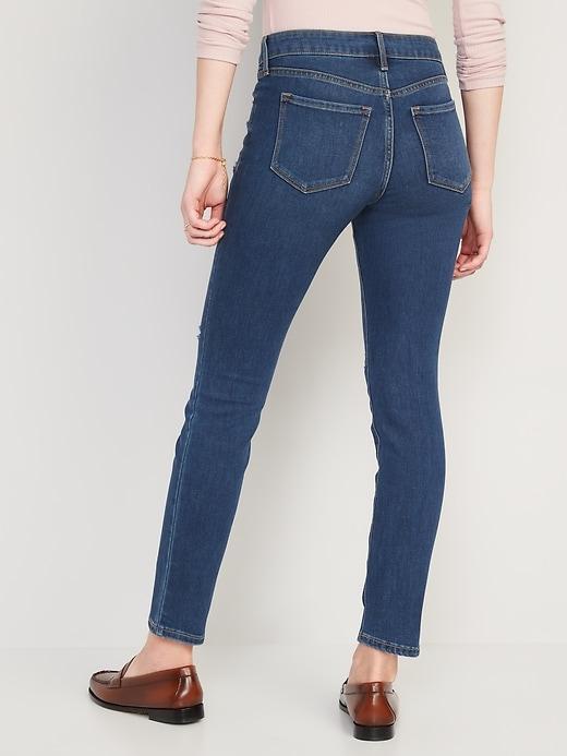 Mid-Rise Power Slim Straight Jeans Product Image