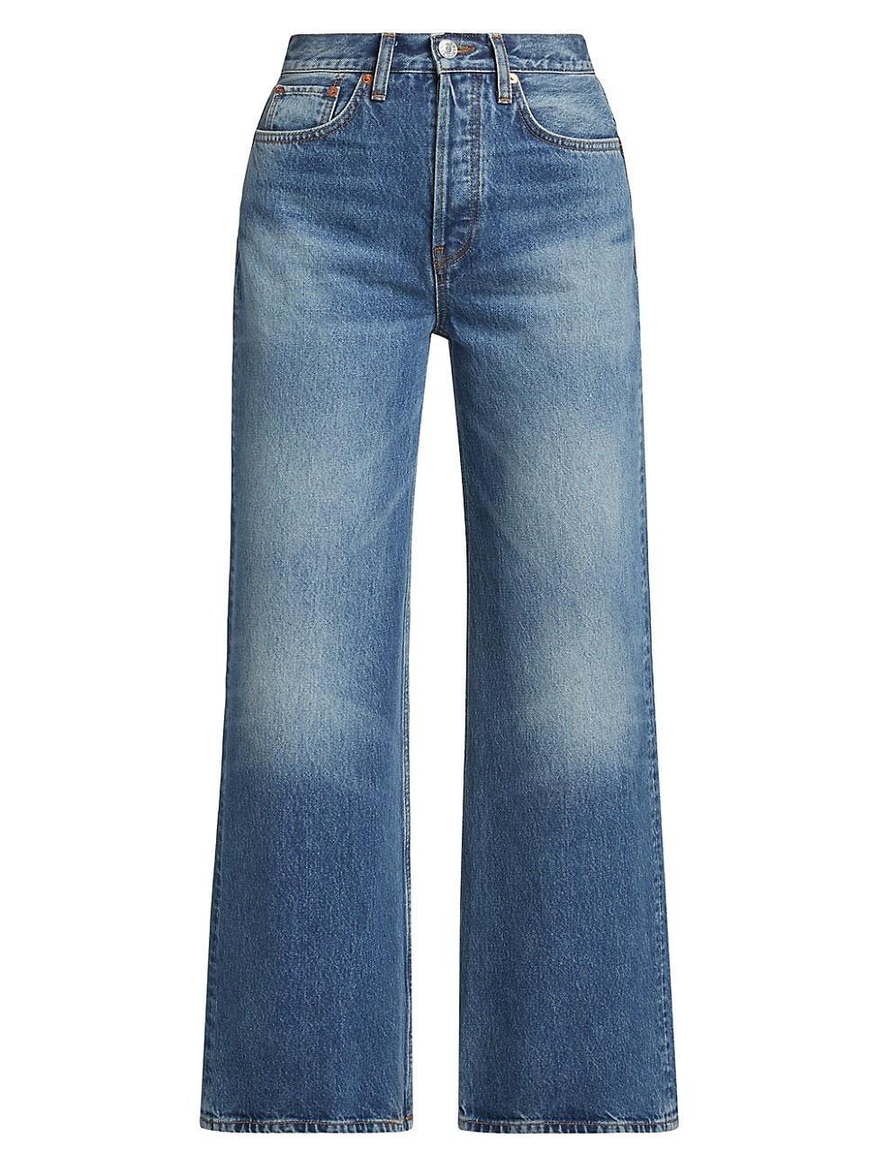 Womens High-Rise Wide-Leg Crop Jeans product image