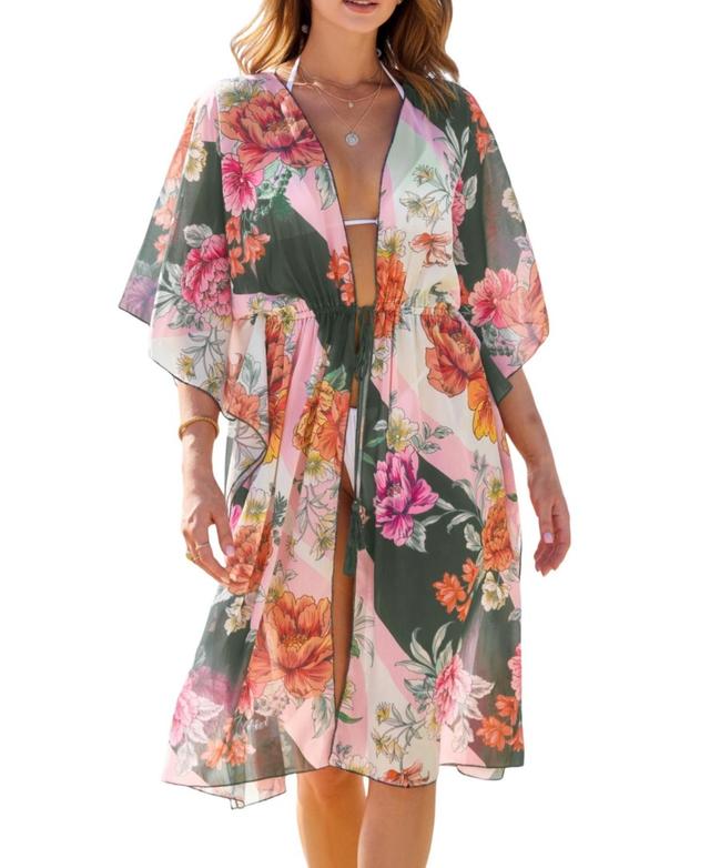 Cupshe Womens Floral Blossom Kimono Cover-Up Product Image