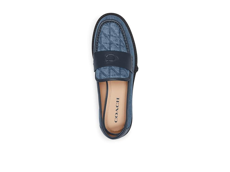 COACH Leah Quilted Denim Loafer (Indigo Denim) Women's Flat Shoes Product Image