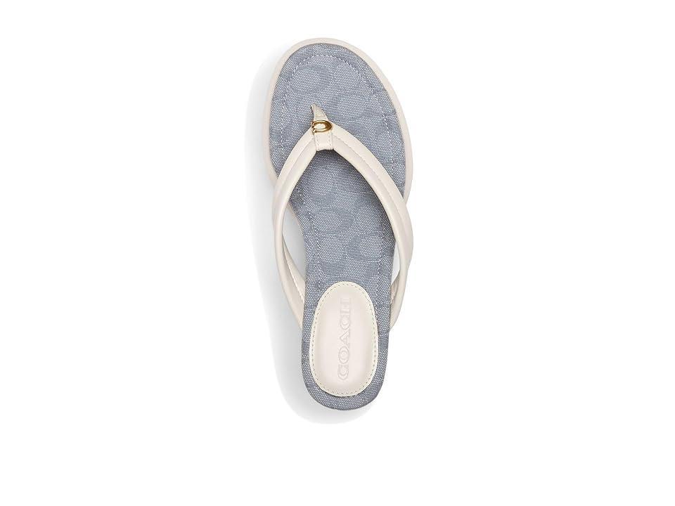 COACH Franki Flip-Flops In Signature Jacquard (Chalk) Women's Sandals Product Image