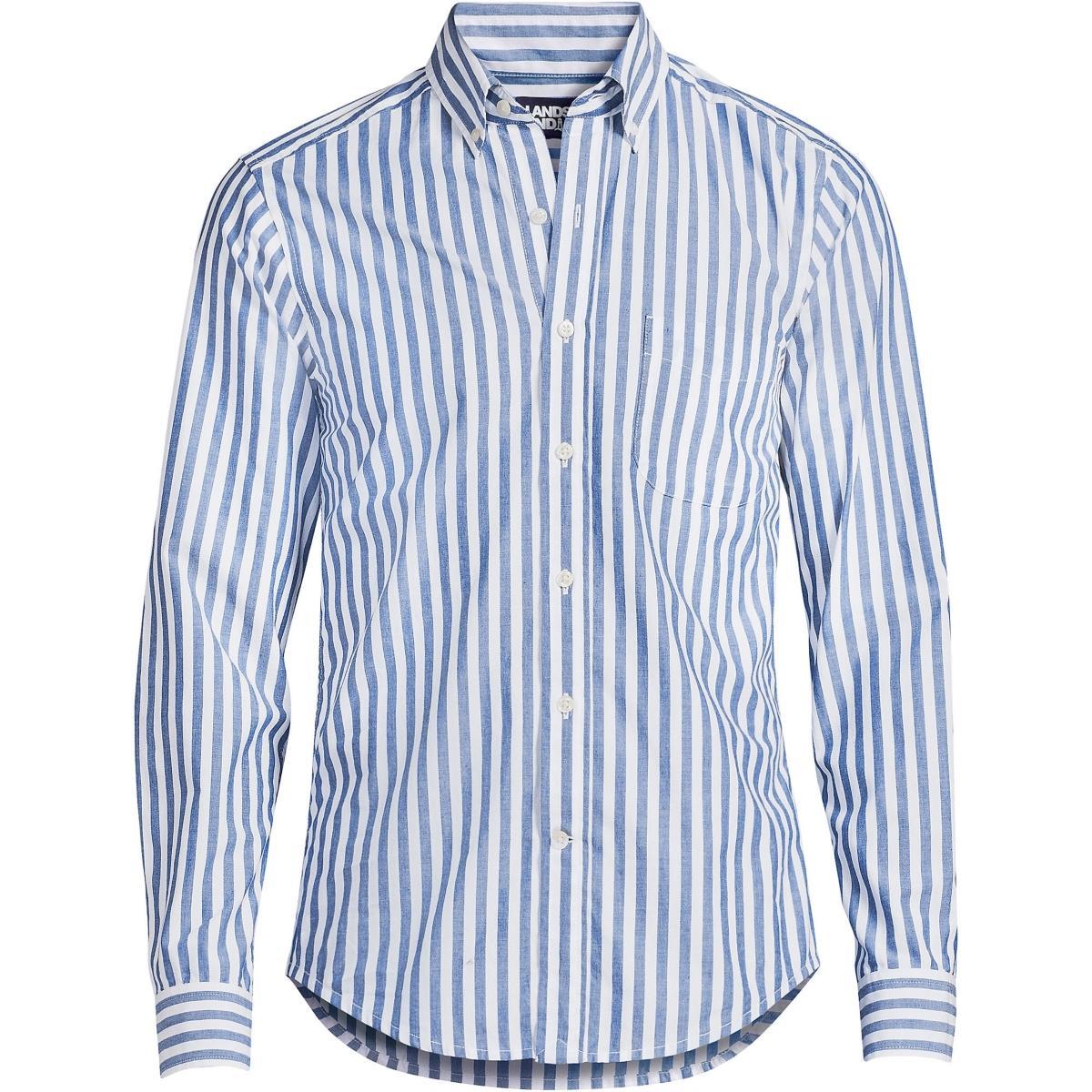 Lands End Mens Traditional Fit Essential Lightweight Poplin Shirt Product Image