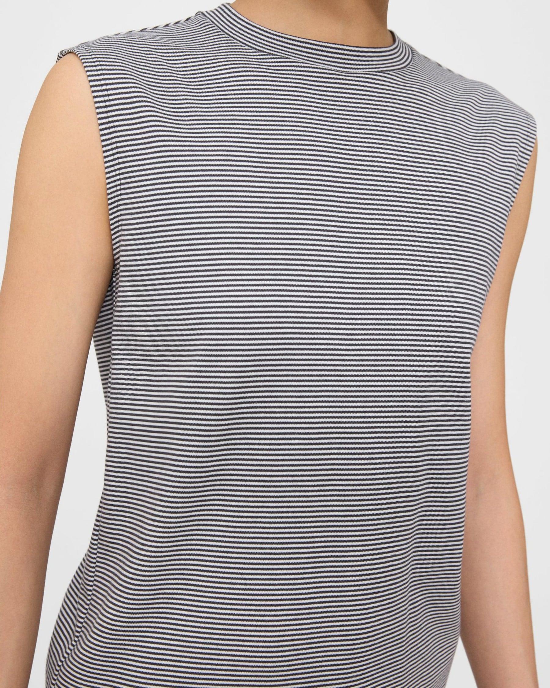 Perfect Cut-Off Tee in Striped Cotton Jersey Product Image