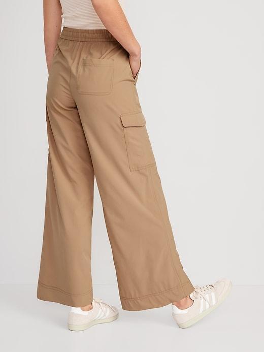 High-Waisted StretchTech Wide-Leg Cargo Pants Product Image