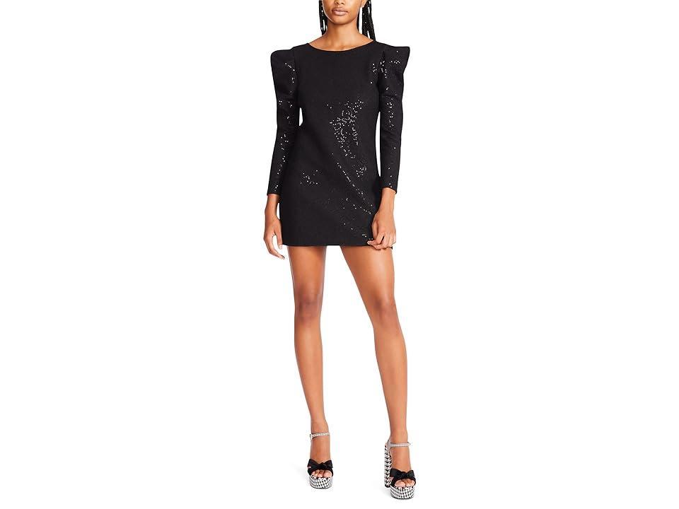 Betsey Johnson Bonded Sequin Ponte Power Sleeve Shift Dress Women's Clothing Product Image