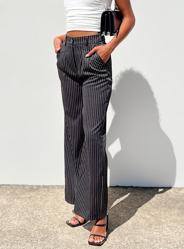 Archer Pants Pinstripe Black Product Image