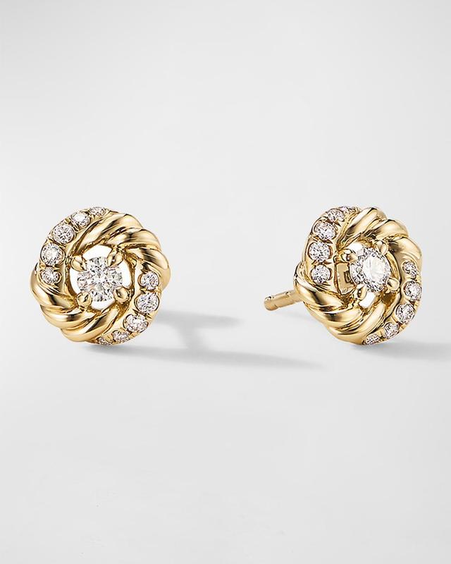 Womens Petite Infinity Earrings 18K Yellow Gold With Diamonds Product Image