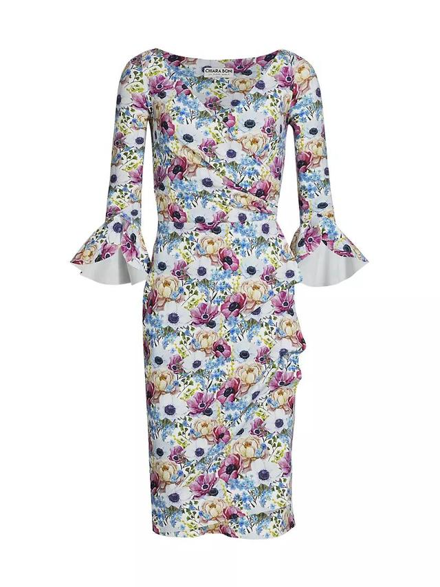 Triana Floral Stretch Wrap-Effect Dress Product Image