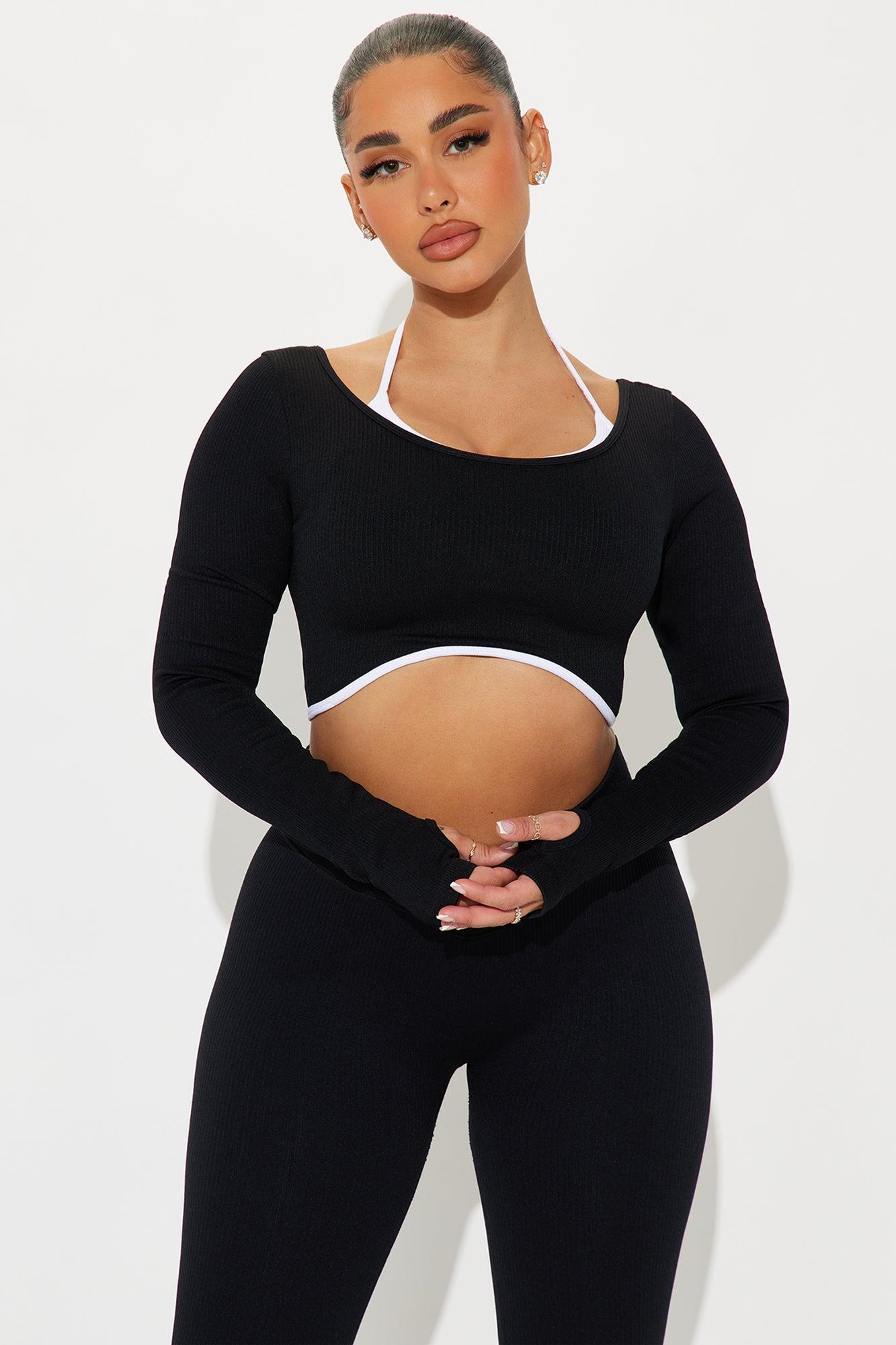 Stay Grounded Effortless Seamless Bolero Active Top - Black Product Image