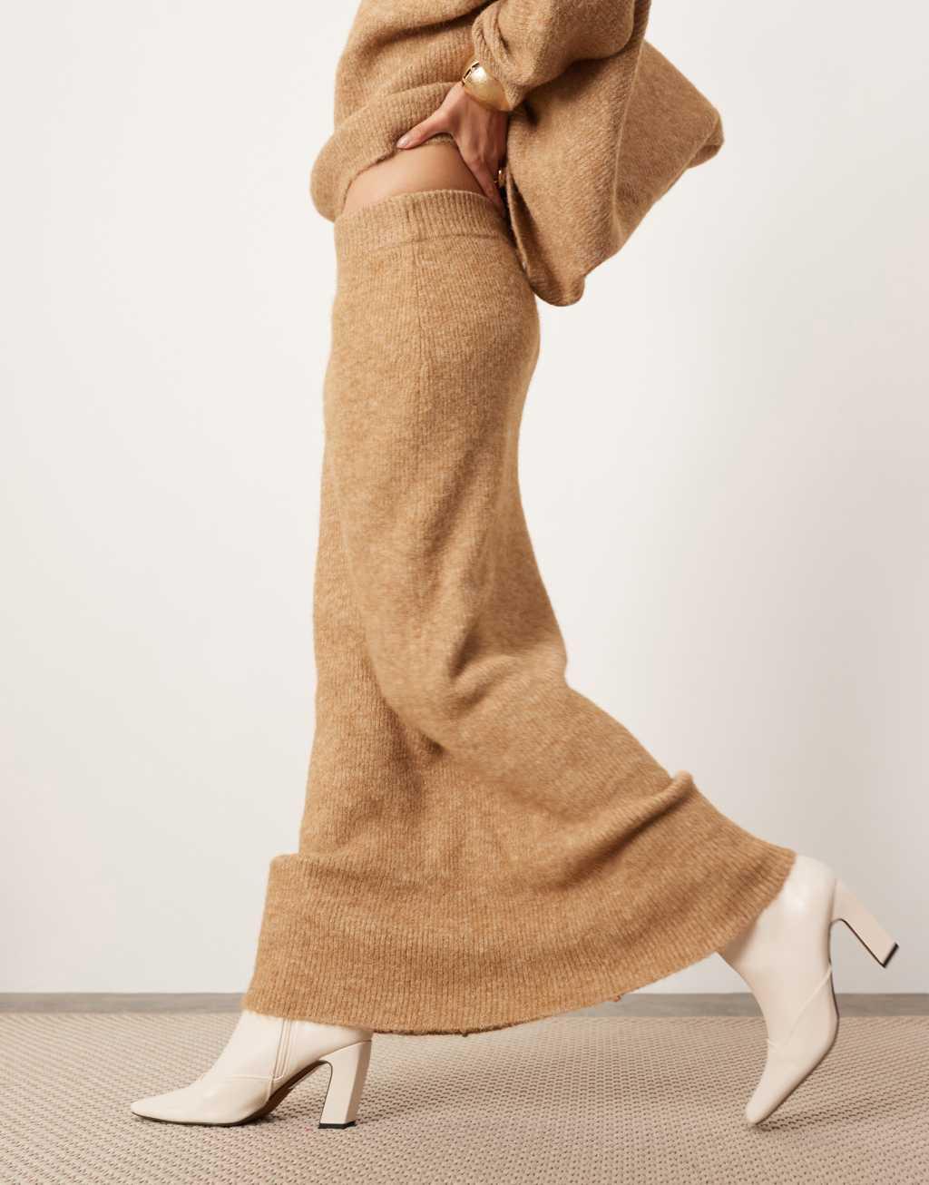 ASOS EDITION knit maxi skirt in biscuit - part of a set Product Image