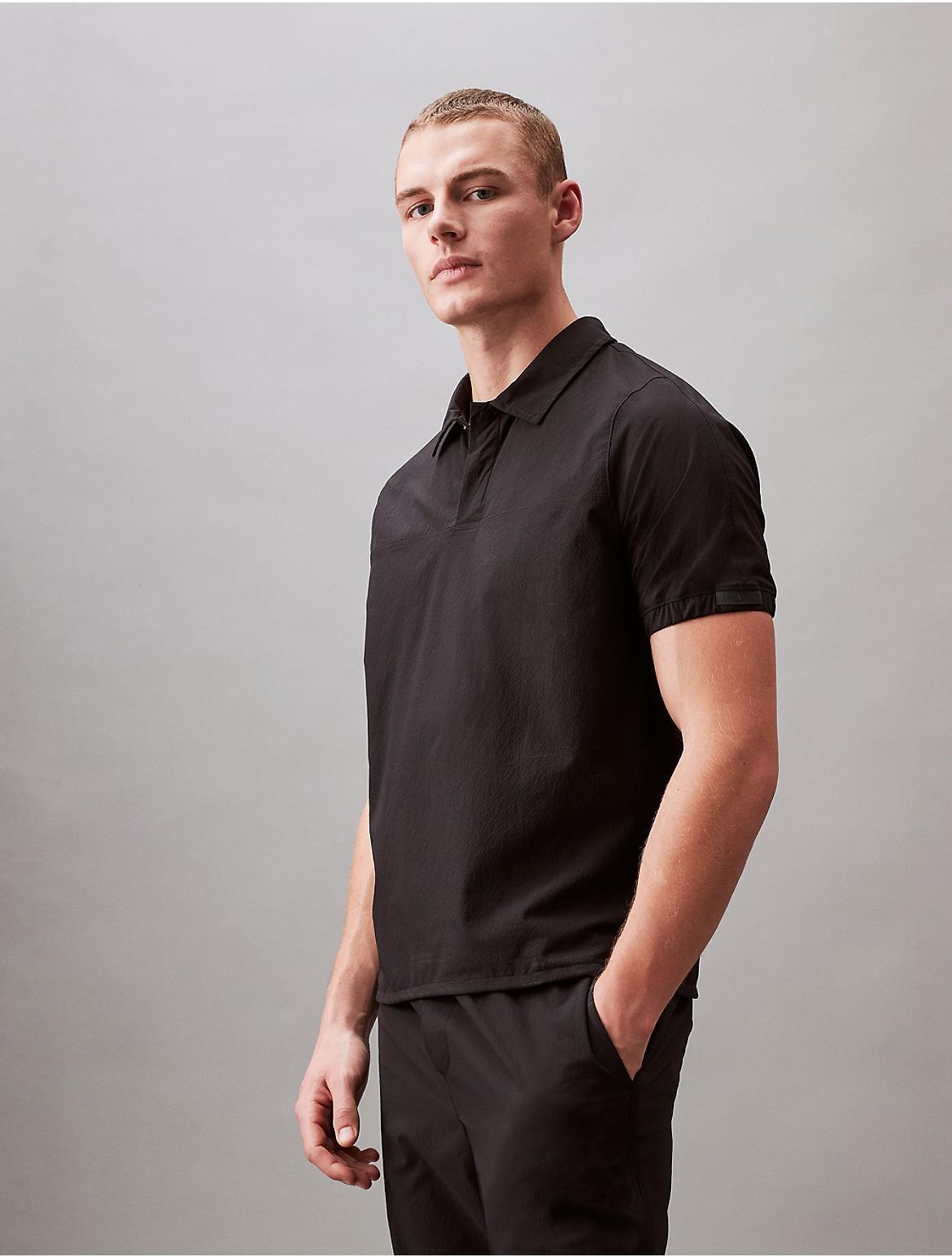 Calvin Klein Mens CK Sport Future Icon Woven Polo Shirt - Black - XS Product Image