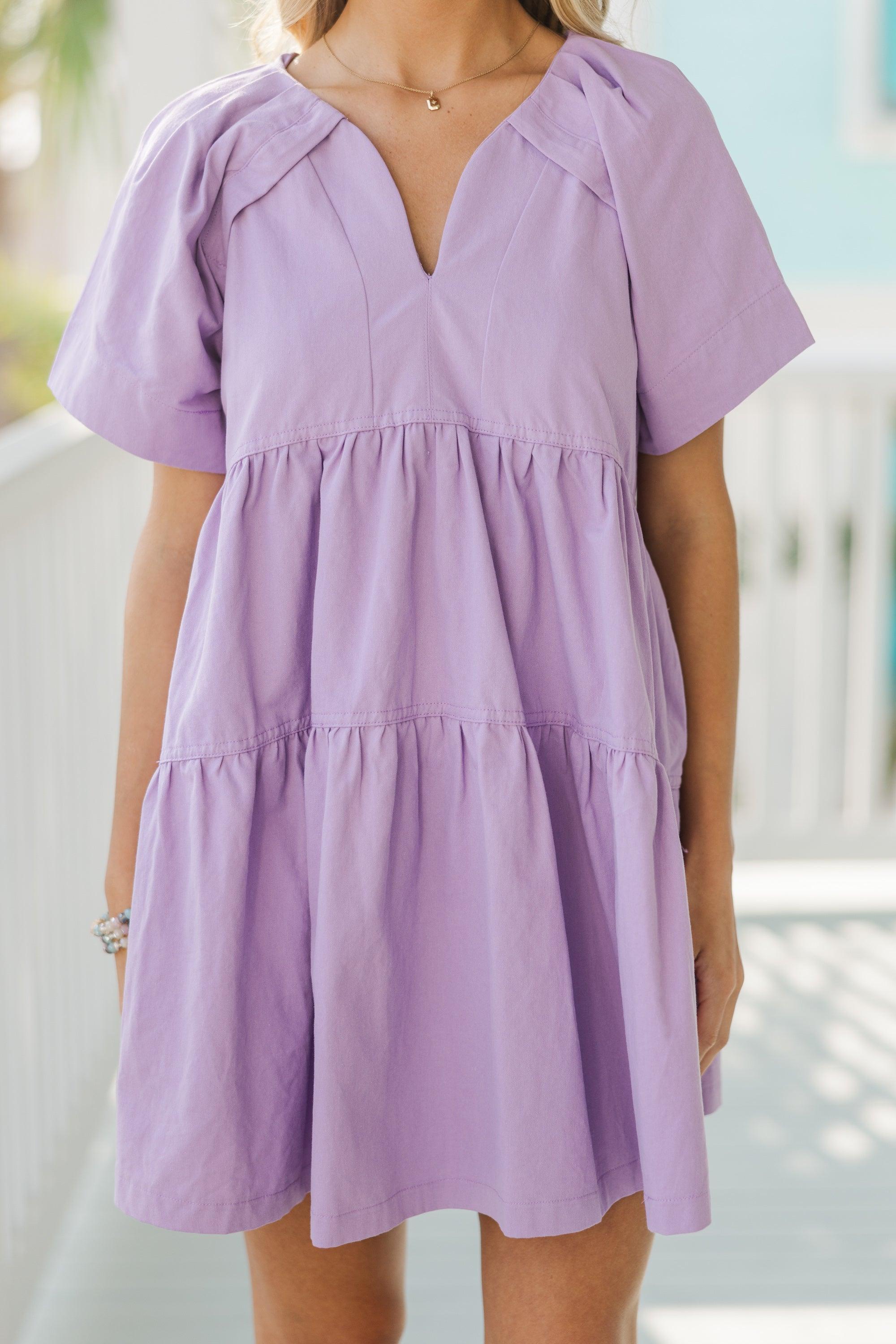 It Could Be You Lavender Purple Babydoll Dress Female Product Image