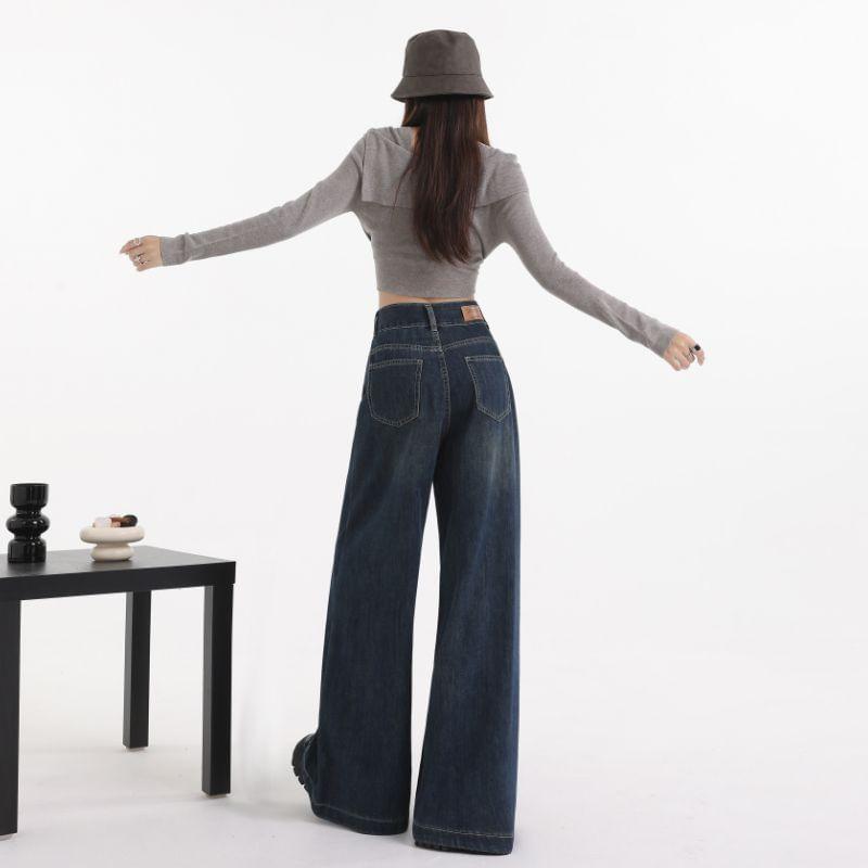 High Rise Wide Leg Jeans (Various Designs) Product Image