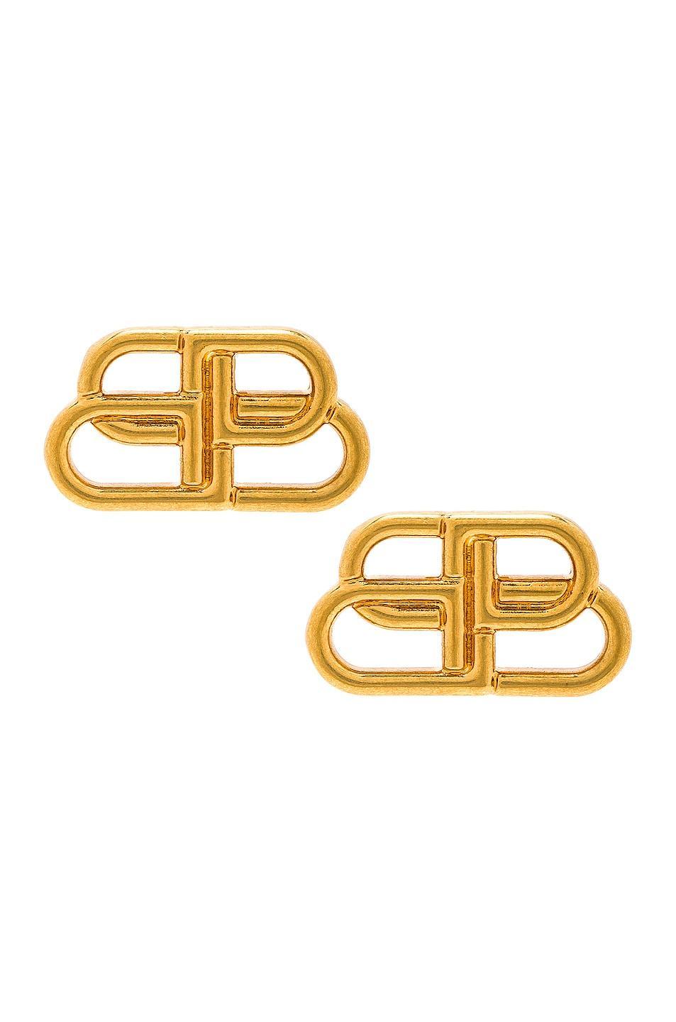 Balenciaga Bb Stud Earrings in Metallic Gold Product Image