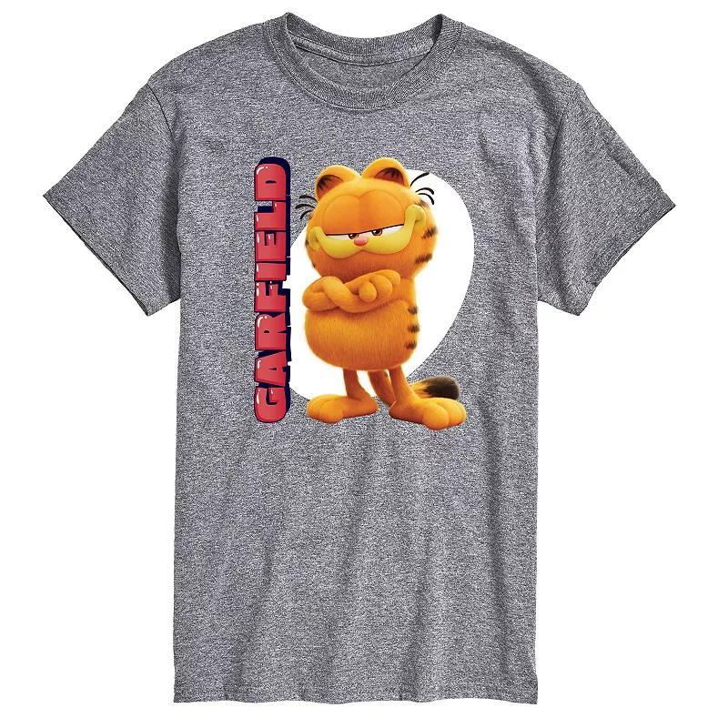 Mens Garfield The Movie Graphic Tee Grey Military Green Product Image