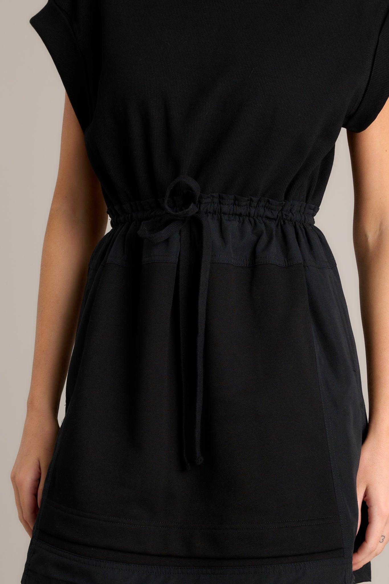 Modern Minimal Black Mini Dress Product Image