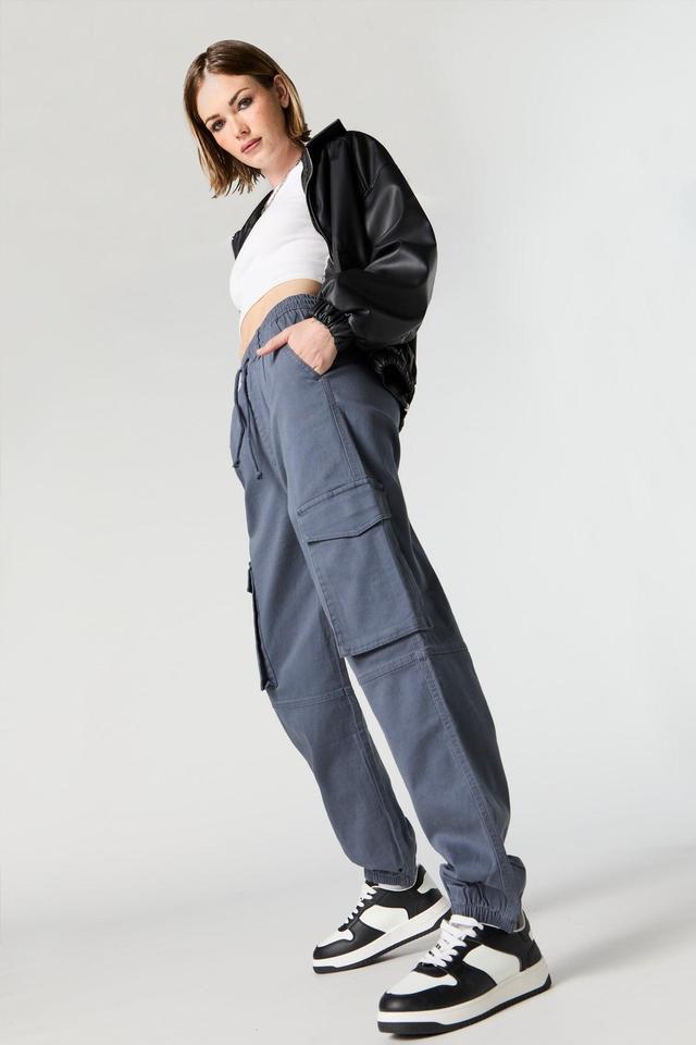 Drawstring Knee Seam Cargo Jogger Female Product Image