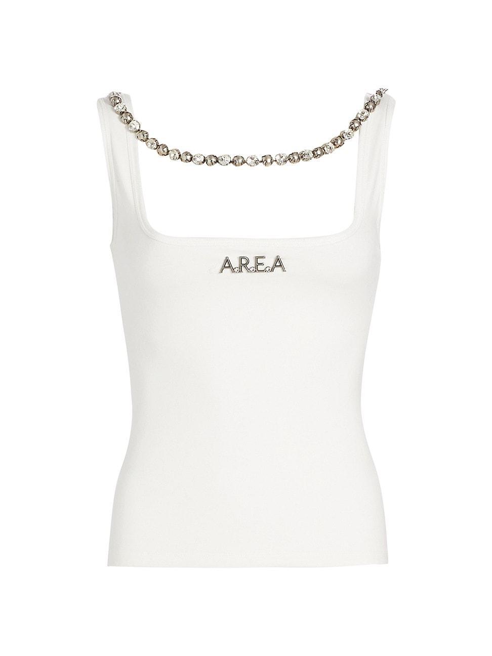 Womens Embellished Logo Stretch-Cotton Tank Top product image