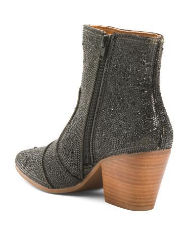 Rita Crystal Western Booties for Women | Textile/Metal Product Image