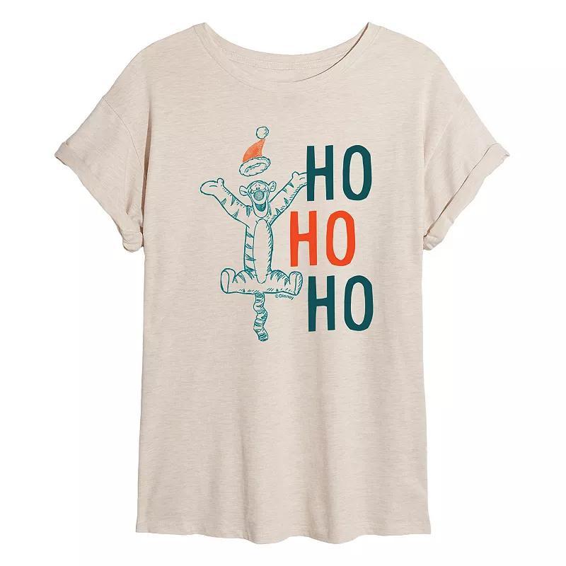 Disneys Winnie The Pooh Womens Ho Ho Ho Flowy Tee, Girls Product Image