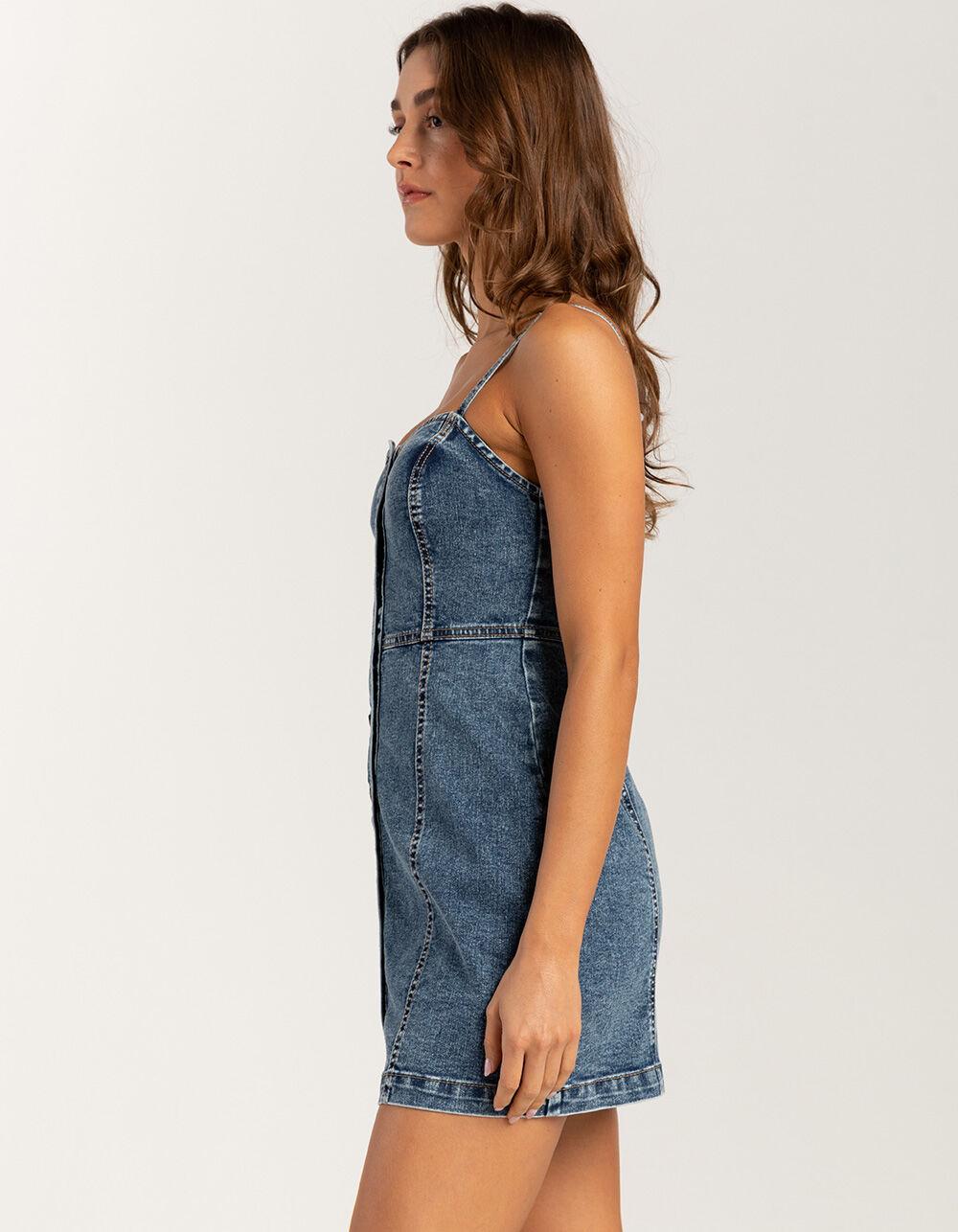 RSQ Womens Button Front Denim Dress Product Image