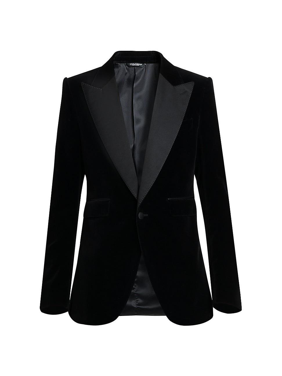 Mens Satin-Lapel Velvet Jacket Product Image