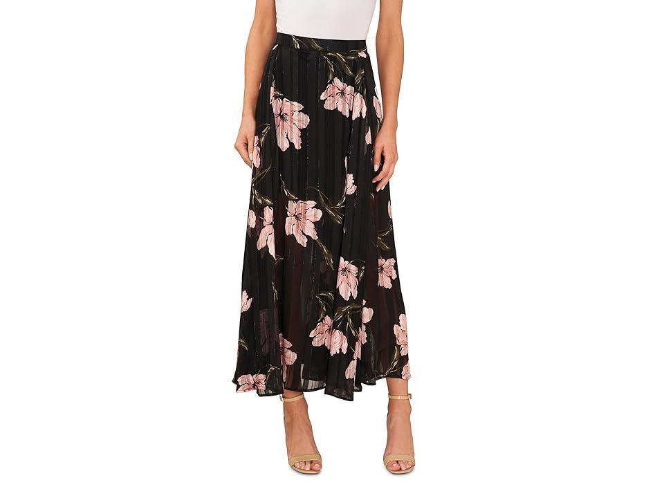 CeCe Floral Pleated Midi Skirt Product Image