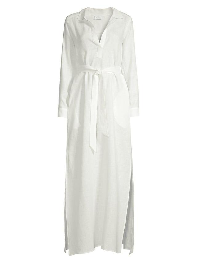 Womens Linen Maxi Shirtdress Product Image