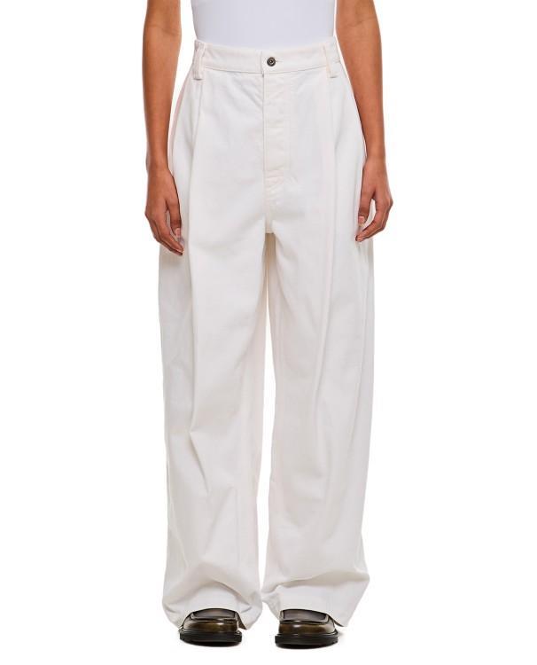 White Over Denim Pants Product Image