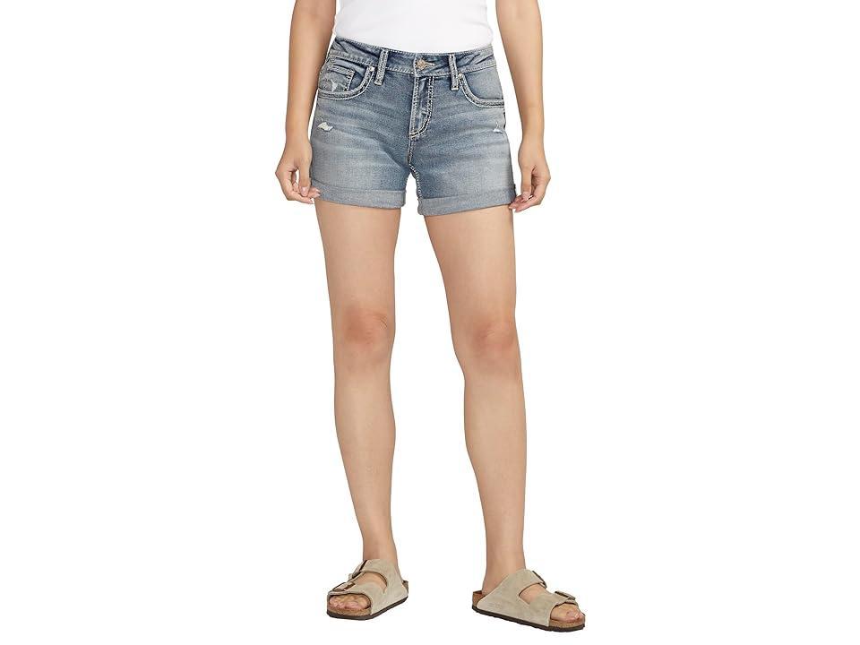 Silver Jeans Co. Luxe Stretch Cuff Denim Boyfriend Shorts Product Image