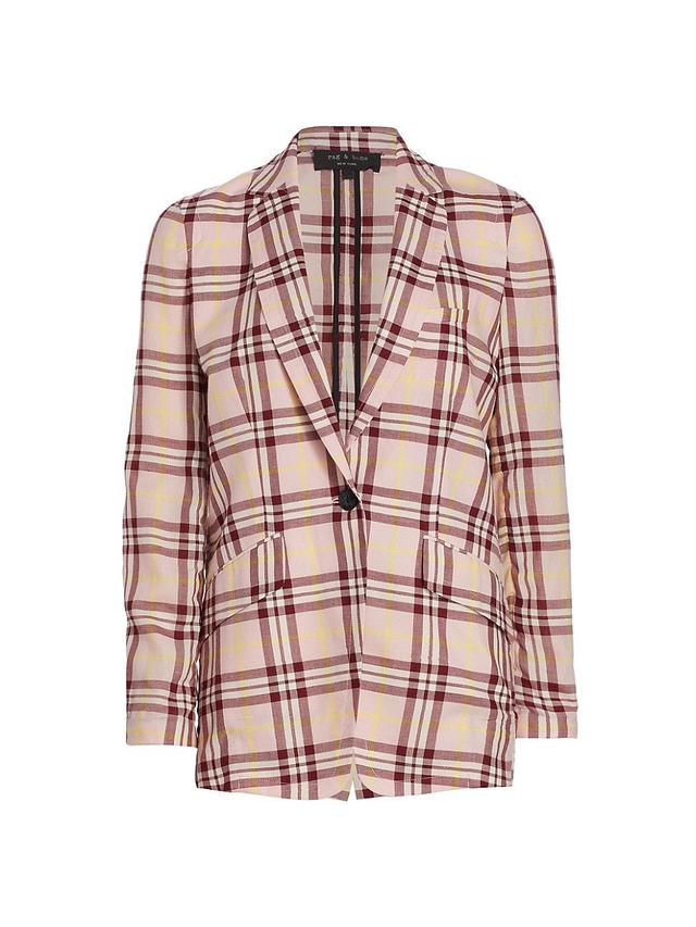 Womens Margot Single-Breasted Plaid Blazer Product Image