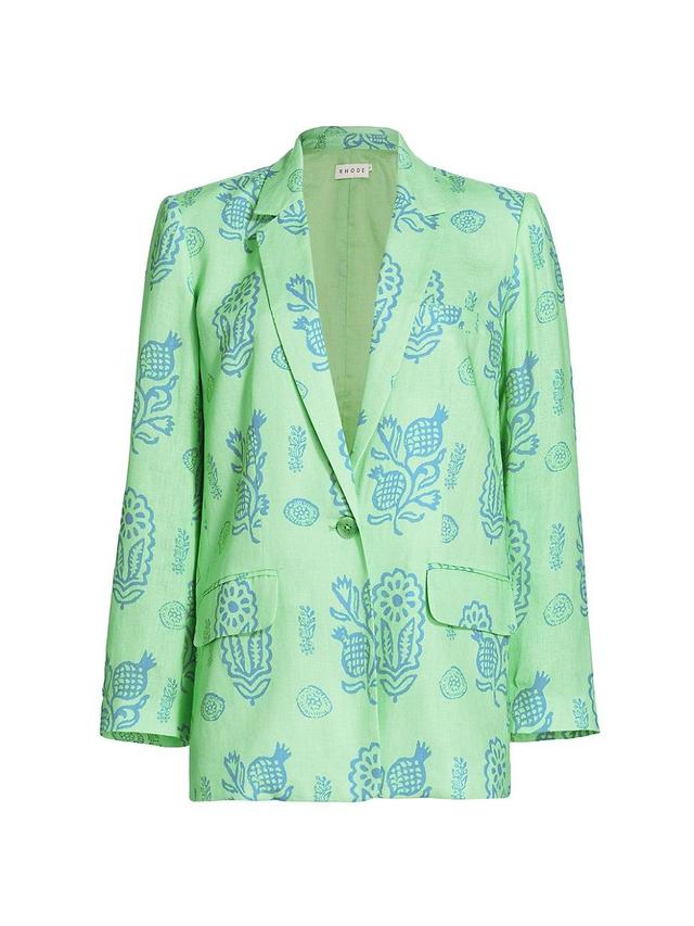 Womens Winnefred Linen Floral Blazer Product Image