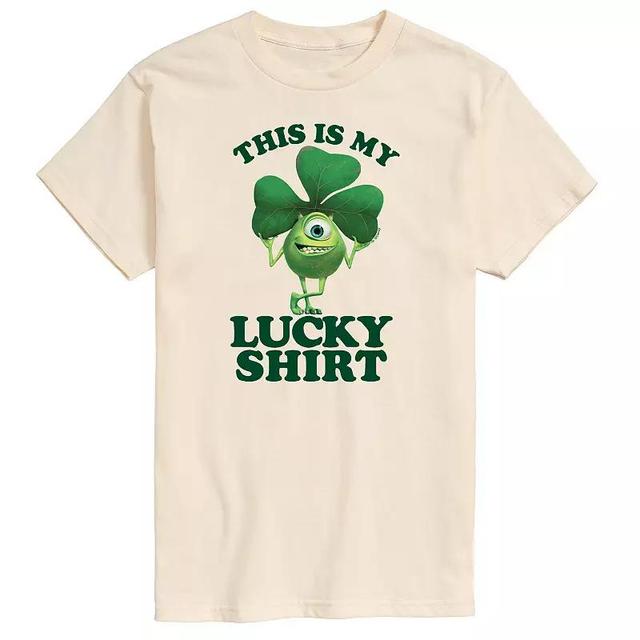 Disneys Monsters Inc. Mens My Lucky Shirt Graphic Tee Ivory Product Image