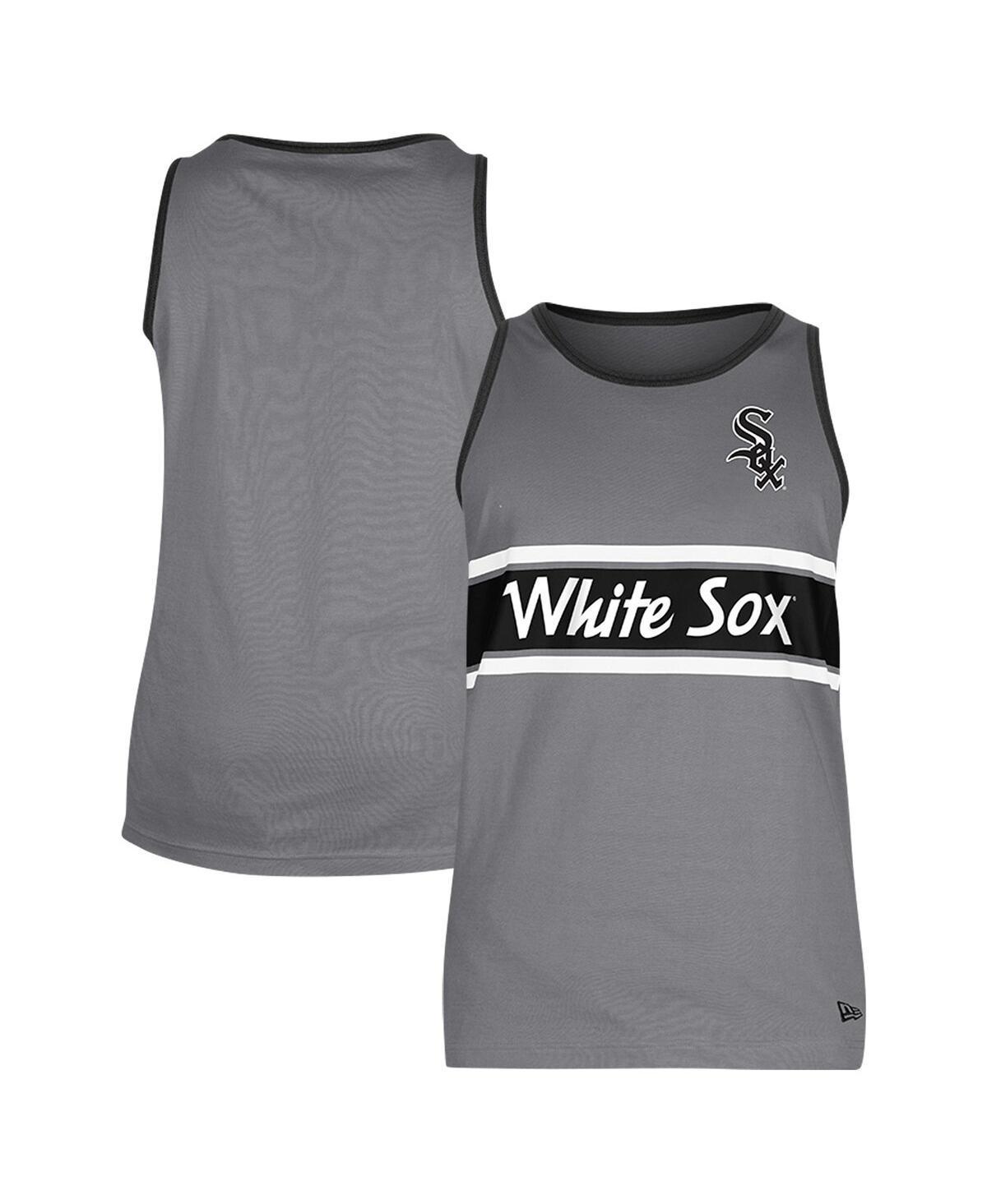 Mens New Era Gray Chicago White Sox Jersey Ringer Tank Top Product Image