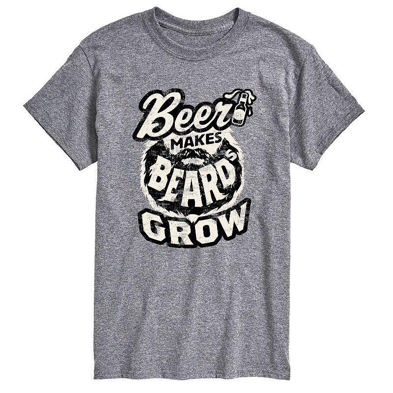 Mens Beer Makes Beards Grow Tee Med Grey Product Image