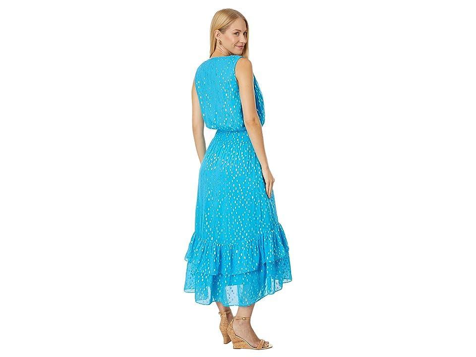 Lilly Pulitzer Valeri Midi Dress (Cumulus Viscose Metallic Clip Dobby) Women's Clothing Product Image