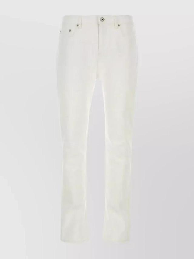 Streamlined Straight-fit Denim Trousers In Cream Product Image