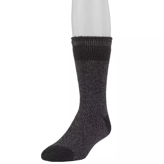 Mens Heat Holders Thermal Block Twist Crew Socks Black Grey Product Image