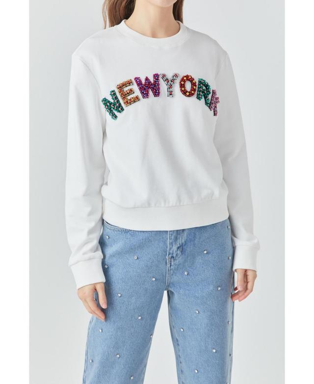 endless rose Womens New York Embellished Sweatshirt Product Image