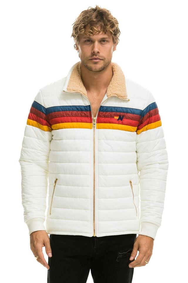 4 STRIPE RAINBOW SLEEVE JACKET -  WHITE Male Product Image