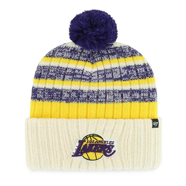 Mens 47 Cream Los Angeles Lakers Tavern Cuffed Knit Hat with Pom Product Image