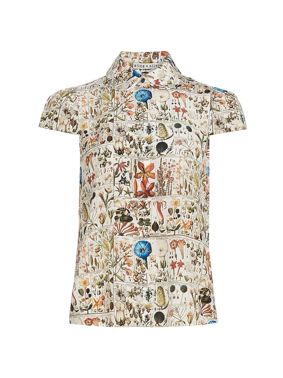 Womens Joy Illustrated Silk Blouse Product Image