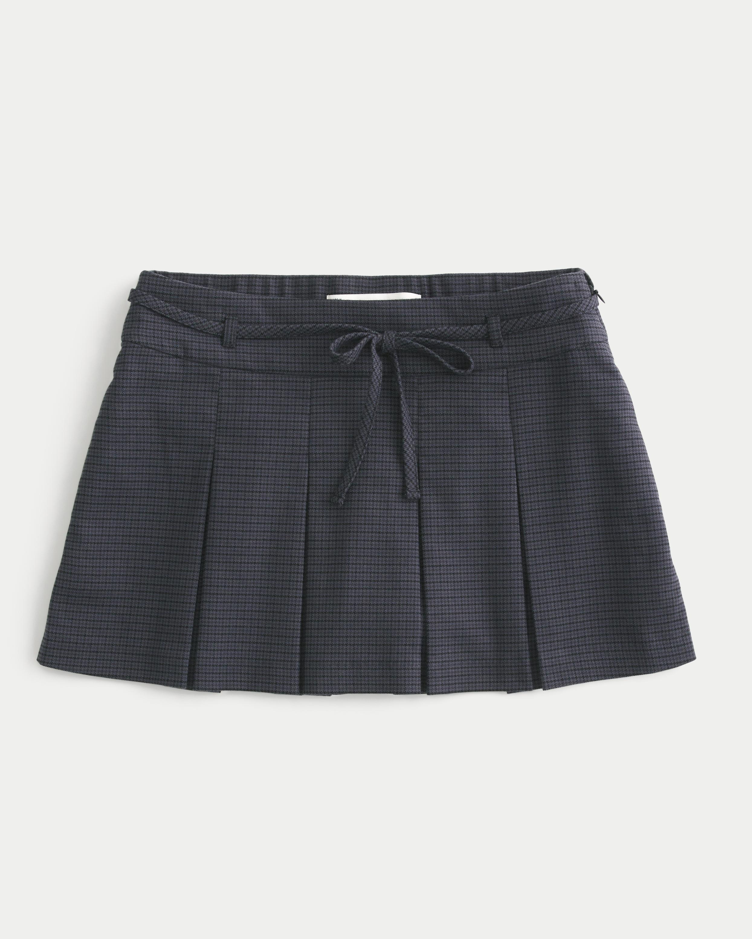 Mid-Rise Pleated Mini Skort Product Image