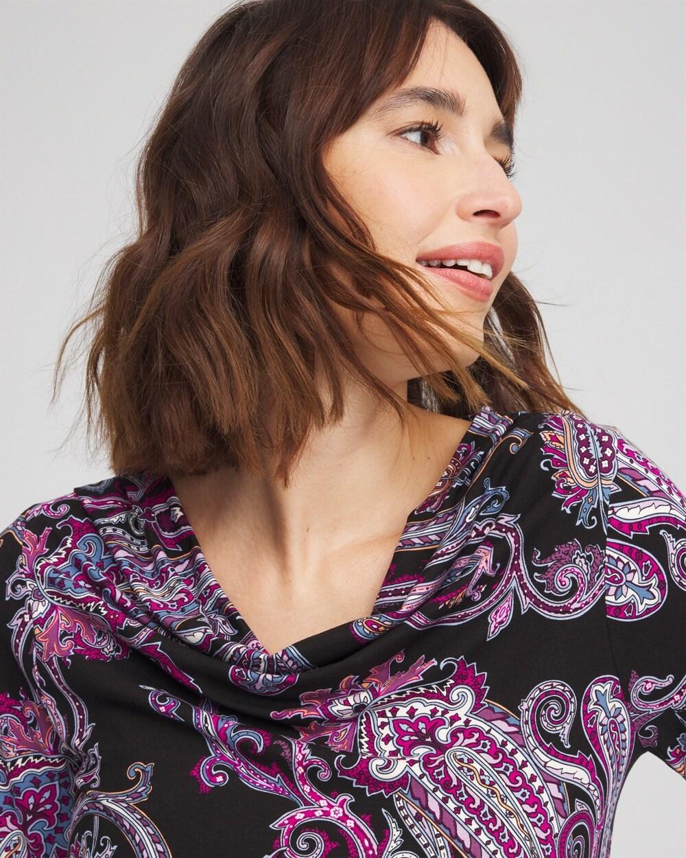 Touch of Cool™ Paisley Cowl Neck Tee Product Image