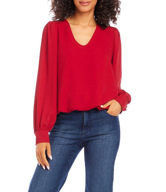 Karen Kane V-Neck Puff Sleeve Top Product Image