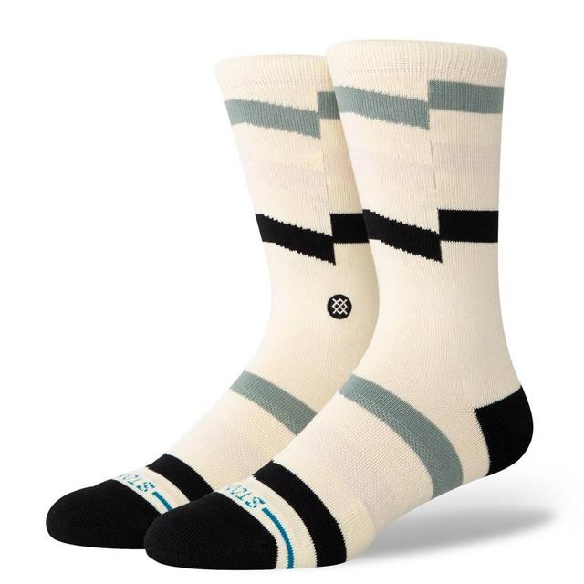 STANCE x WADE Mens Striped Slant Crew Socks - Tan 6-12 Product Image