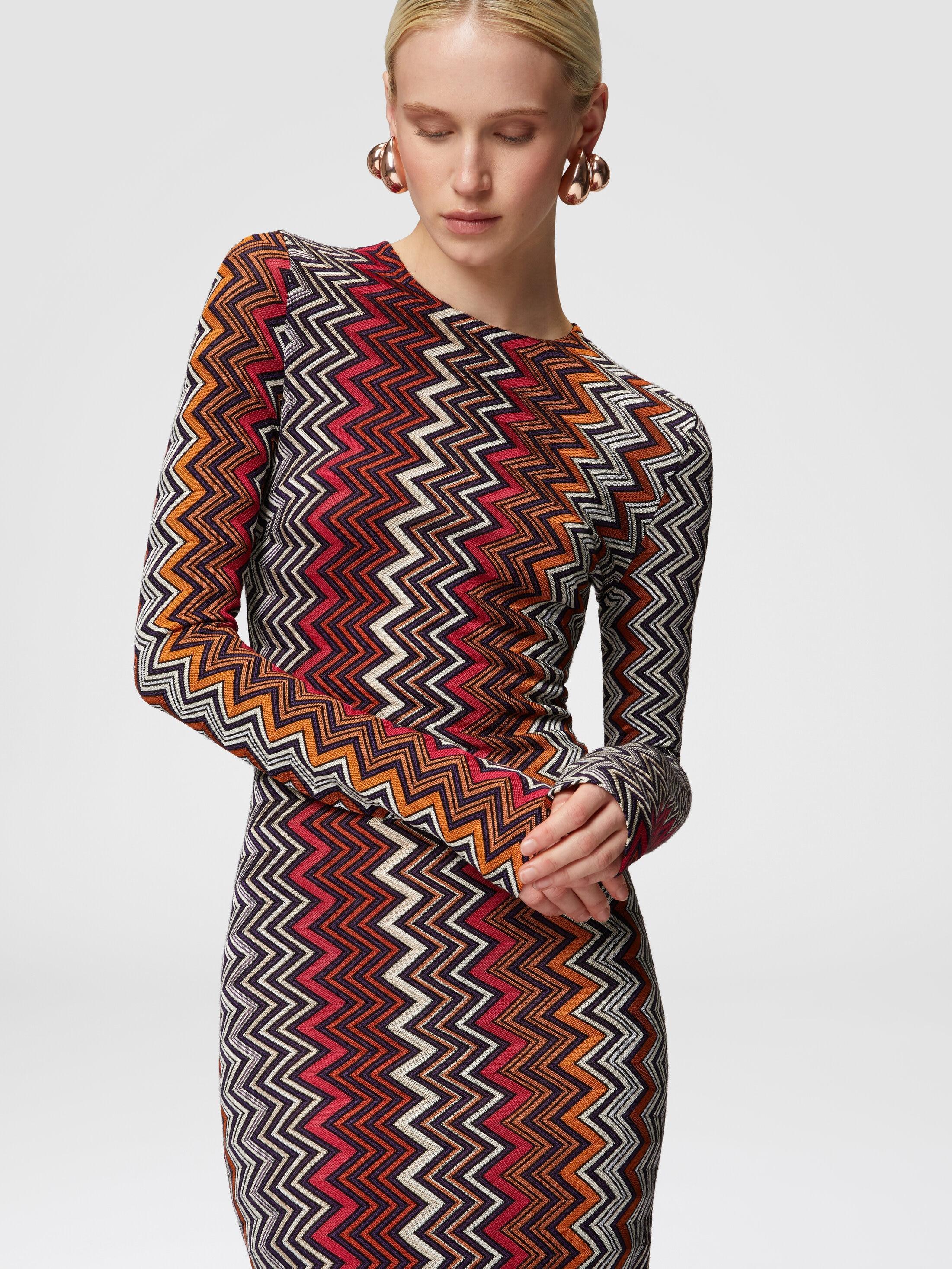 Viscose and wool zigzag midi dress Product Image