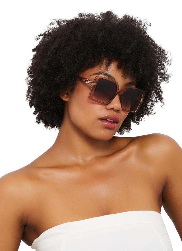 Oversized Square Chain Arm Sunglasses Female Product Image